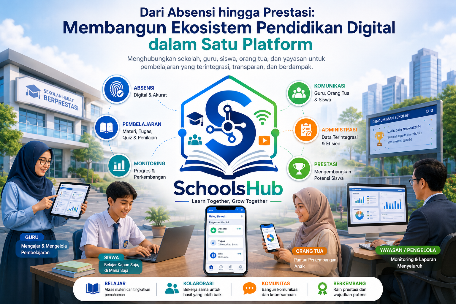 Dari Absensi hingga Prestasi: Membangun Ekosistem Pendidikan Digital dalam Satu Platform By Schoolshub